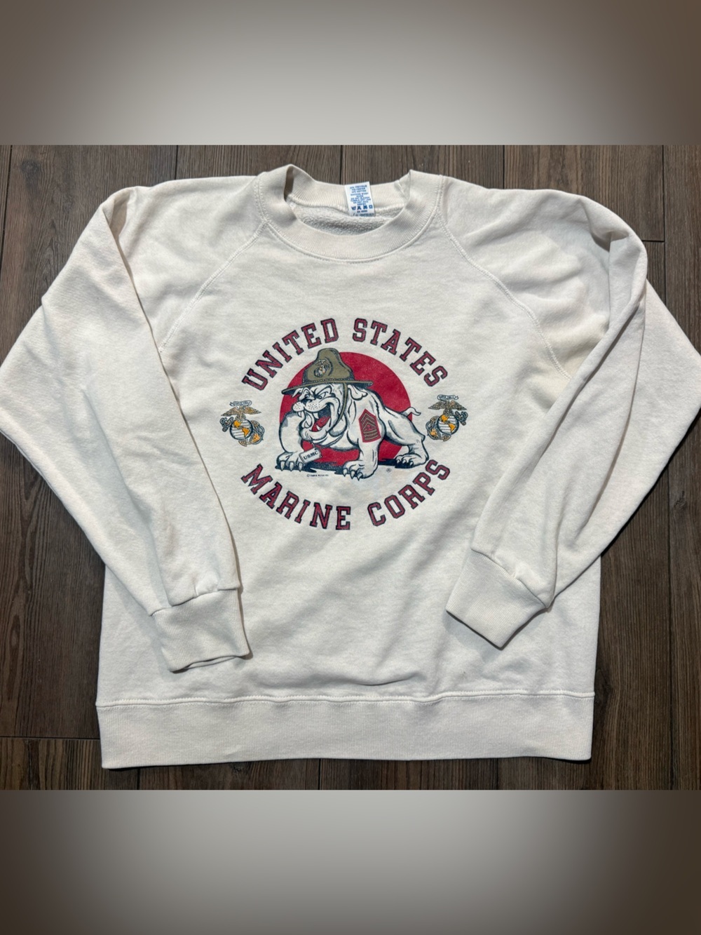 Vintage 1983 US Marine Corps Bulldog Sweatshirt Made In USA Large 80s Rare